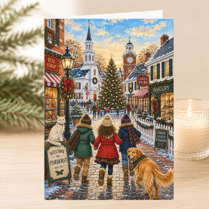 Charming Christmastime in New England Christmas Card