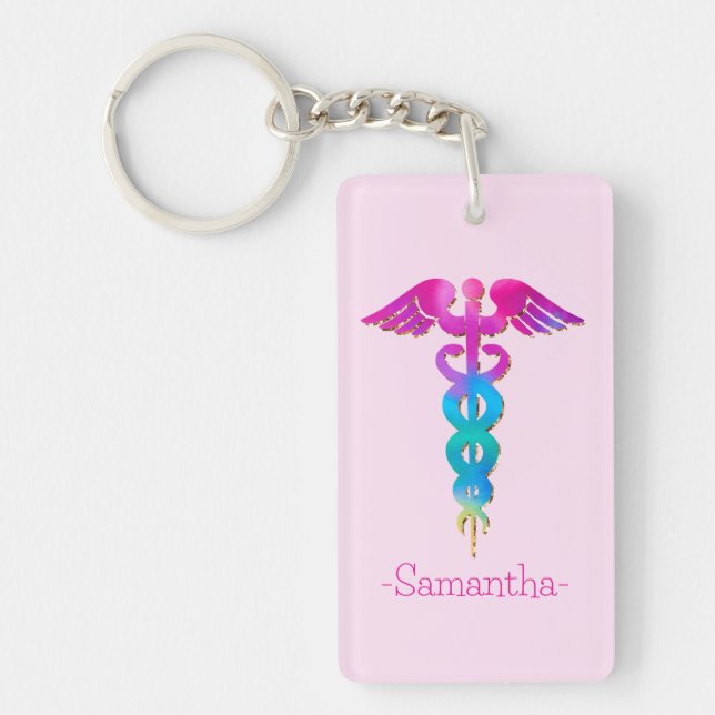 Charming & Colourful Medical Logo Design Key Ring (Front)