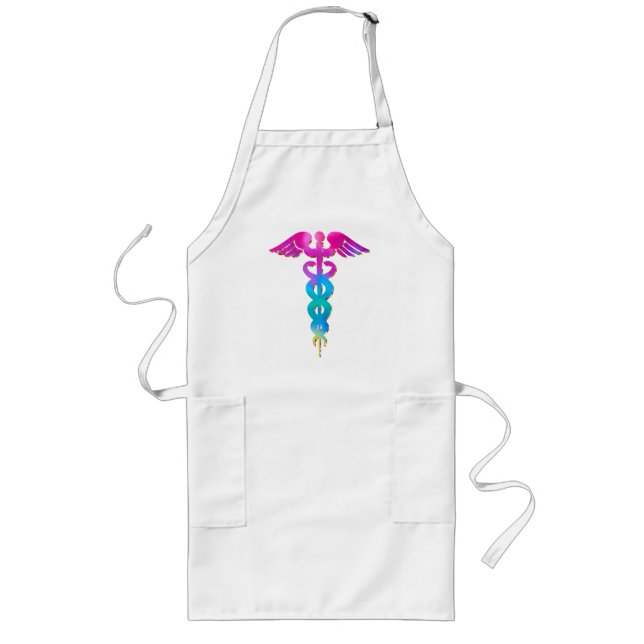 Charming & Colourful Medical Logo Design Long Apron (Front)