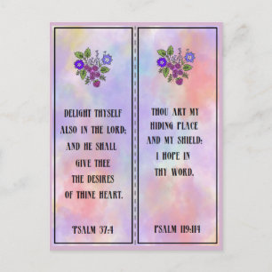 Charming Colourful Scripture Bookmark Postcard