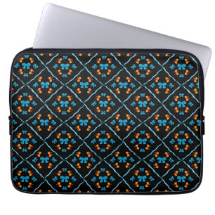 Charming Coquette Bow Geometric Tile black Accent Laptop Sleeve