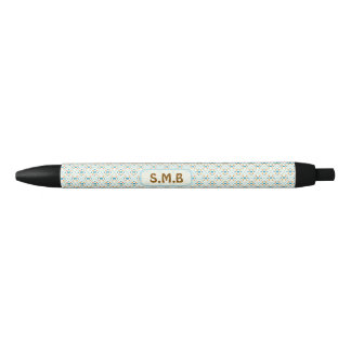 Charming Coquette Bow Geometric Tile Cream Accent Black Ink Pen