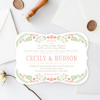 Charming Coral Pink Floral Garland Wedding