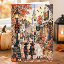 Charming Cosy Autumn Village Happy Halloween