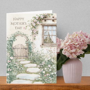 Charming Cottage Garden Custom Mother's  Card