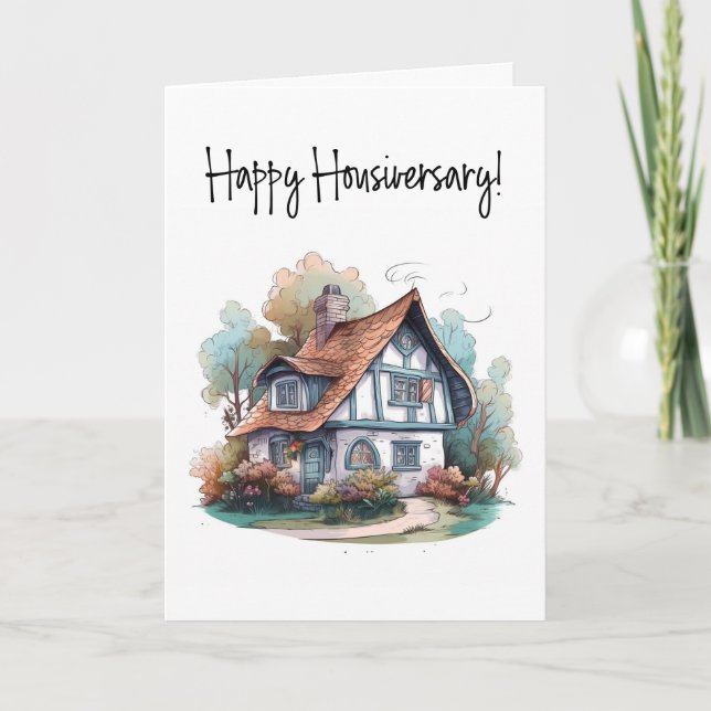 Charming Cottage Home Anniversary Card (Front)