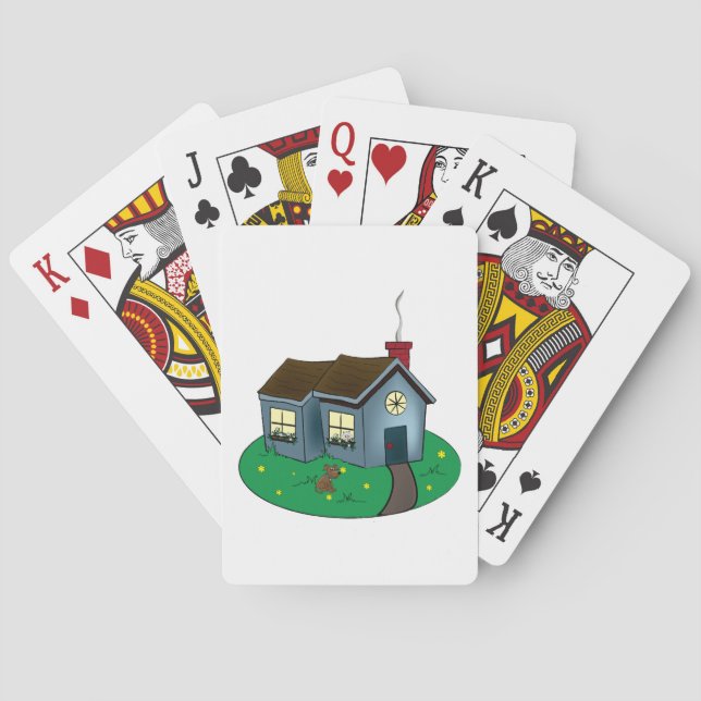 Charming Cottage Style House with Garden Playing Cards (Back)