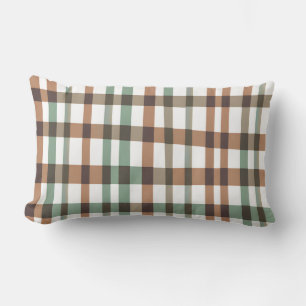 Charming Cottagecore Buffalo Plaid Pastel Spring Lumbar Cushion