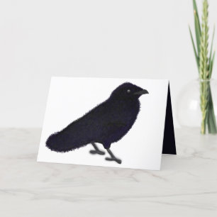 Charming crow holiday card