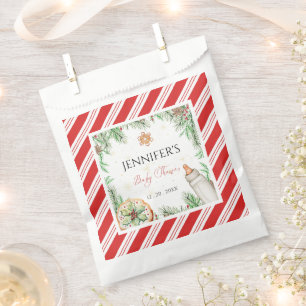 Charming Custom Watercolor Christmas Baby Shower Favour Bags