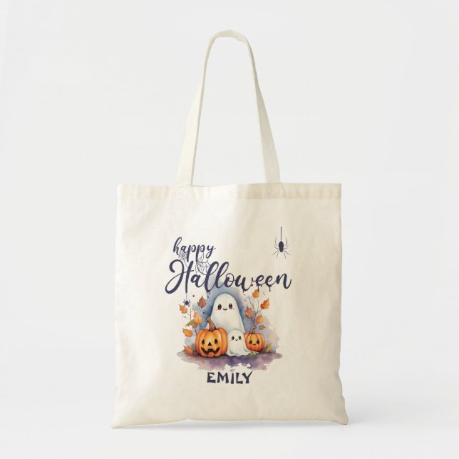 Charming Customisable Halloween Trick Or Treat Bag (Front)