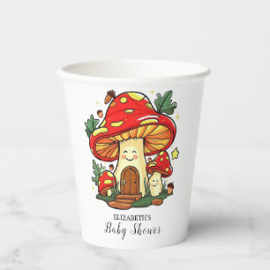 Charming Cute Mushroom Baby Shower Paper Cups