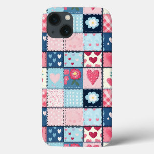 Charming Cute Patchwork Design iPhone 13 Case
