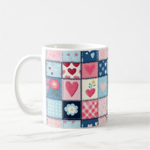 Charming Cute Patchwork Design Coffee Mug