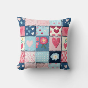 Charming Cute Patchwork Design Cushion