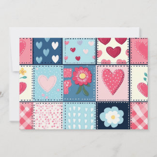 Charming Cute Patchwork Design  Invitation
