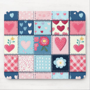 Charming Cute Patchwork Design Mouse Pad