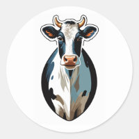 Charming Dairy Cow Sticker - Rustic Farm Animal
