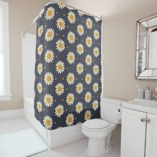 Charming Daisy Collection Versatile Floral Pattern Shower Curtain