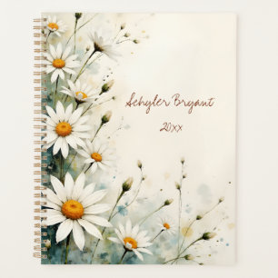 Charming Daisy Floral Botanical Watercolor Style Planner