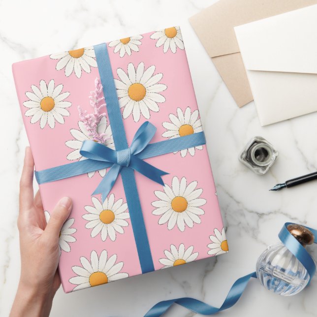 Charming Daisy Pattern – Floral Gift  Wrapping Paper (Gifting)