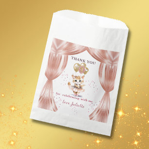 Charming Dancing Kitten Photo First Birthday Girl  Favour Bags