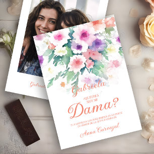 Charming Delicate Colorful Wildflowers Quinceañera Invitation