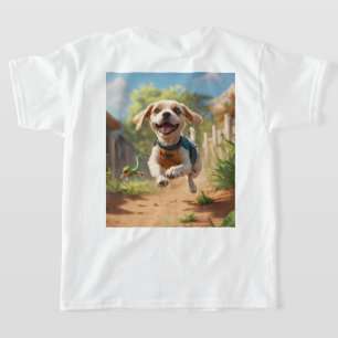 Charming Dog Print T-Shirt for Kids – Fun, Comfor