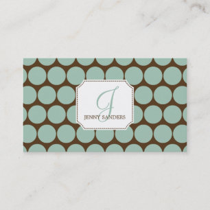 Charming Dots Business Cards - Blue/Brown