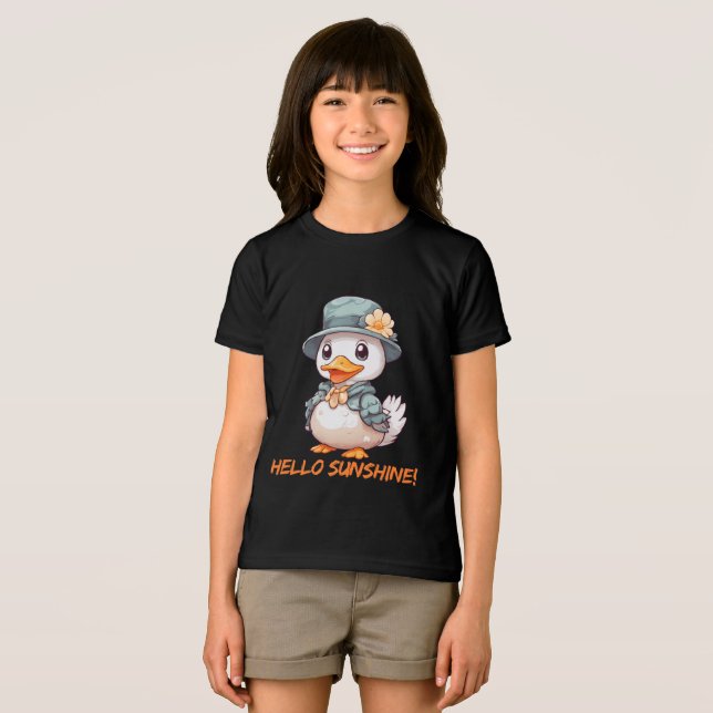 Charming Duck with Flower Hat Tri-Blend Shirt (Front Full)