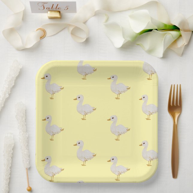 Charming Easter Duck Paper Plates (Wedding)