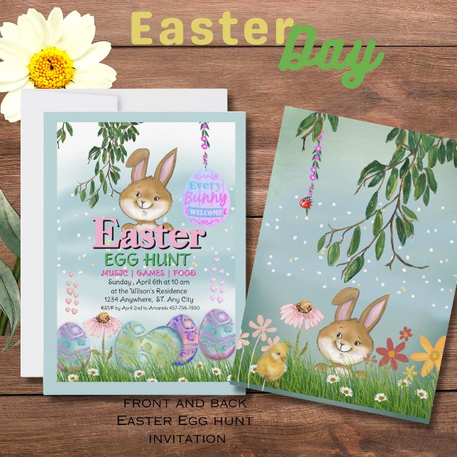 Charming Easter Egg Hunt  Watercolor  Invitation (Creator Uploaded)