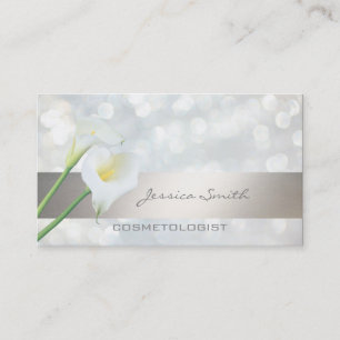 Charming elegant chic lux bright bokeh calla lily business card