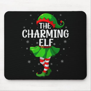 Charming Elf Christmas Girls Women Elf Squad Xmas  Mouse Pad