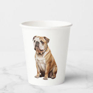 Charming English Bulldog Portrait - Adorable Canin Paper Cups