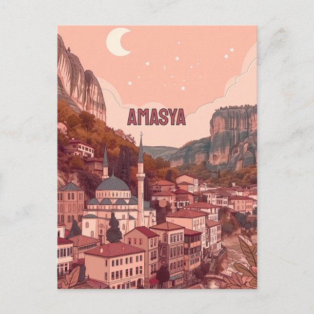 Charming Evening of Amasya, Turkiye Postcard (Front)