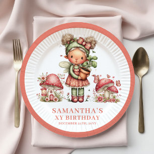 Charming Fairy 2nd Birthday Pink Flowers Paper  Plate