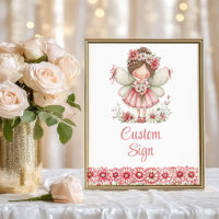 Charming Fairy Girl Blush Floral Birthday Custom  