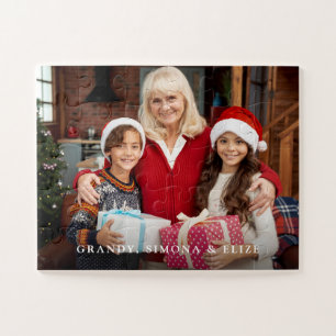 Charming Family Photo Easter Christmas Monogram Jigsaw Puzzle