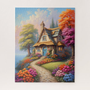 charming fantasy cottage illustration  jigsaw puzz puzzle