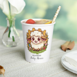 Charming Farmyard Sheep Baby Shower Paper Cups