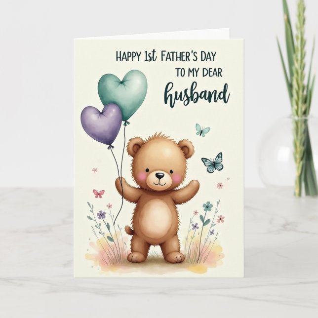 Charming Fathers Day Bear Card (Front)