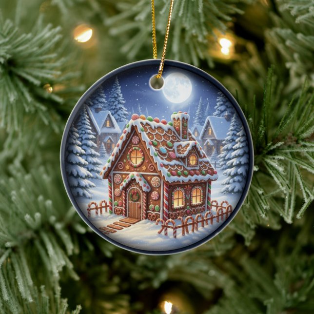 Charming Festive Christmas Scene Ceramic Tree Decoration (Creator Uploaded)