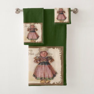 Charming Festive Thanksgiving Joys Turkey Bath Towel Set