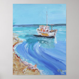 Charming Fishing Boat Cove Poster