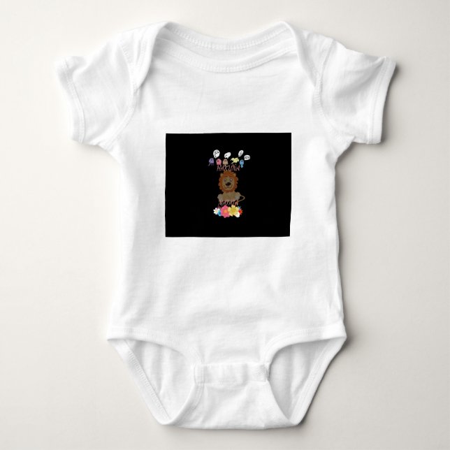 Charming "Flora and Fauna Hakuna Matata" Baby Lion Baby Bodysuit (Front)