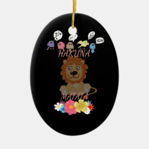 Charming "Flora and Fauna Hakuna Matata" Baby Lion Ceramic Tree Decoration