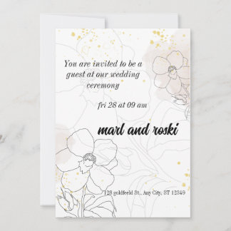 Charming Floral Design: Wedding Card