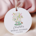Charming Floral Tea Bridal Shower Favour Gift Tag<br><div class="desc">Introducing our exquisite floral tea party favour tag designed to add a touch of elegance to your special occasion. This beautifully crafted gift tag features a delicate floral pattern, capturing the essence of a blooming garden. With its charming design and sophisticated colour palette, it sets the perfect tone for a...</div>