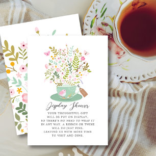 Charming Floral Tea Display Shower Enclosure Card